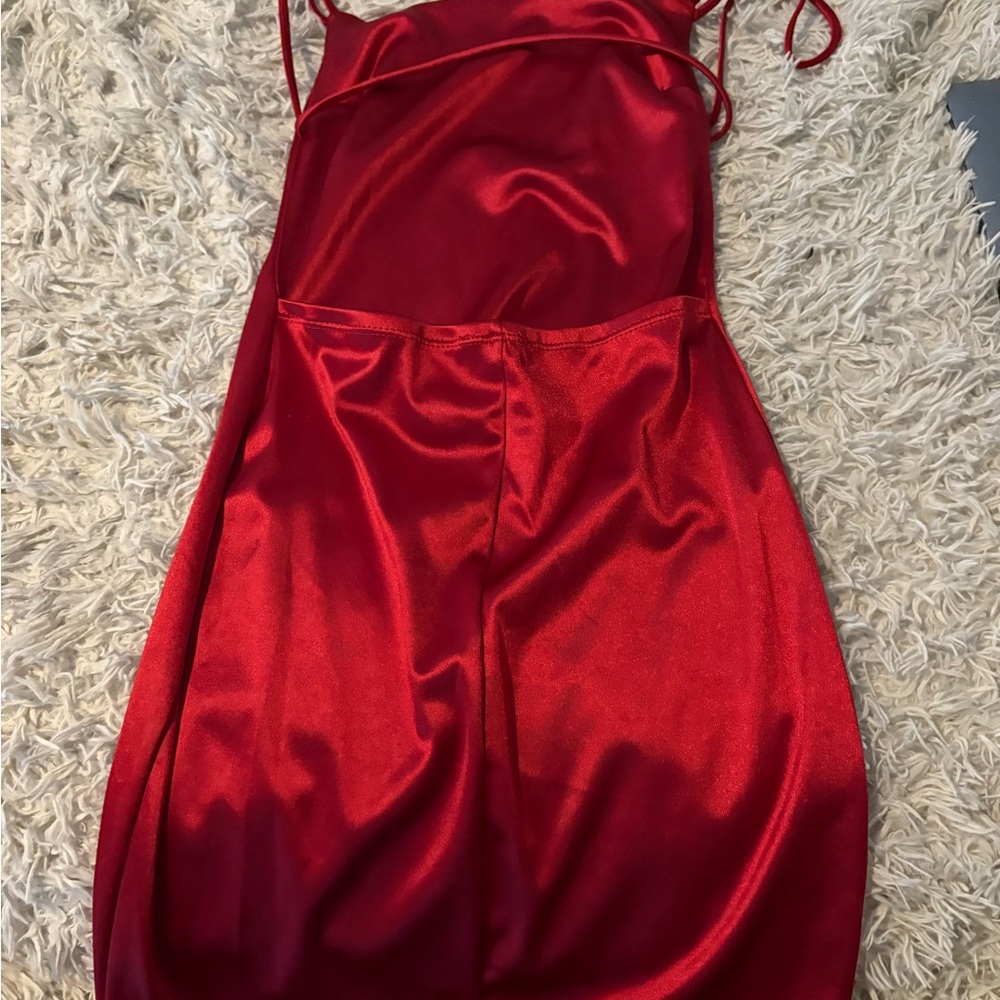 Elegant Red Satin Dress
